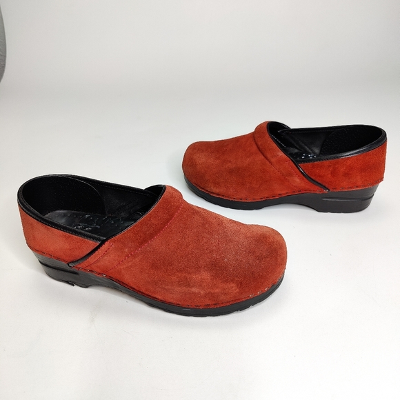Dansko Shoes - Dansko Red Suede Nursing Clogs Size 41 EU Size 10.5 US